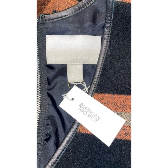 NEW $545  Morgan Carper Mc Vao Wool Blend Black Orange Dress        Size: 4 - Picture 4 of 4